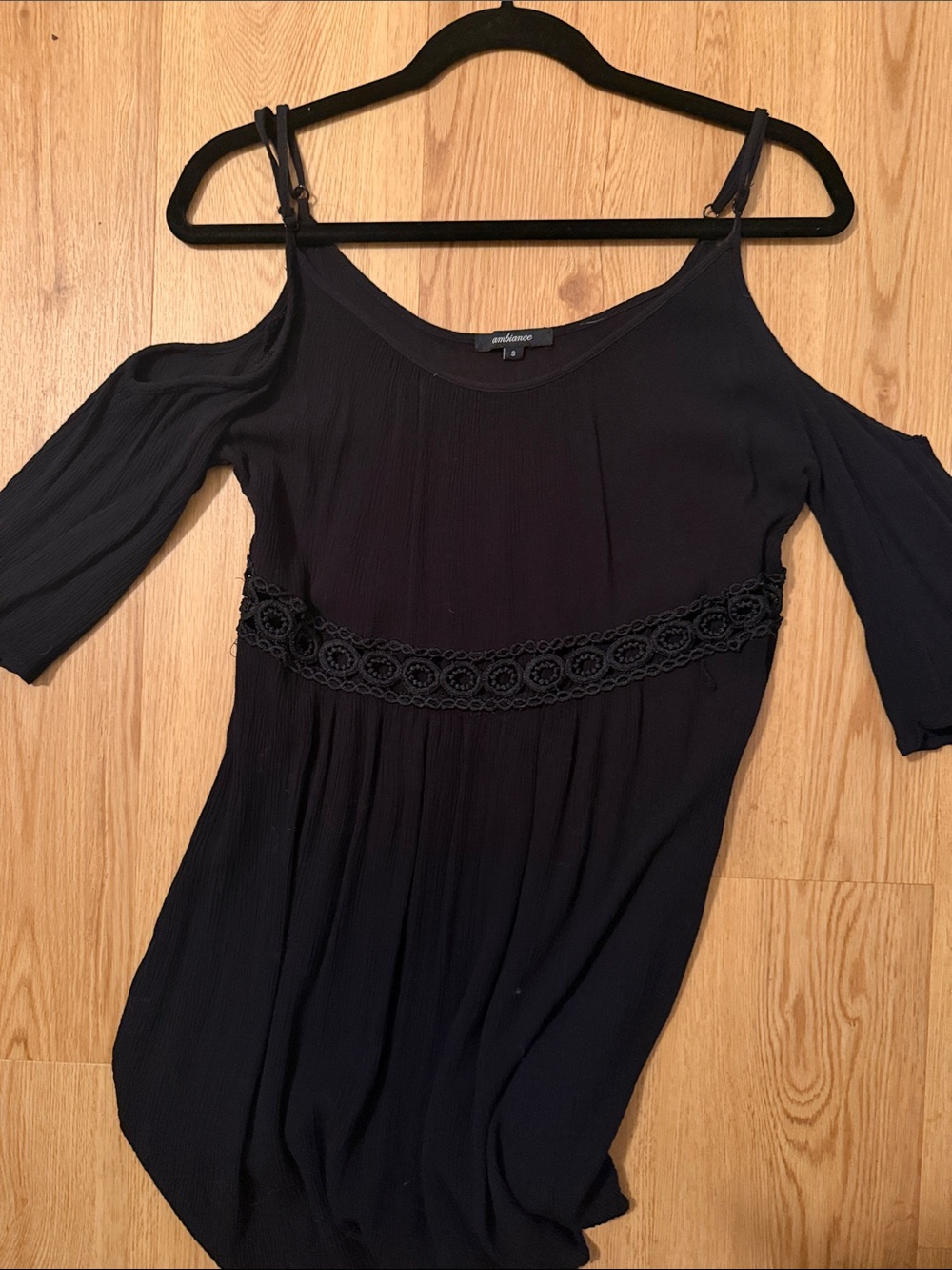 Ambiance Black Crochet Waist Dress